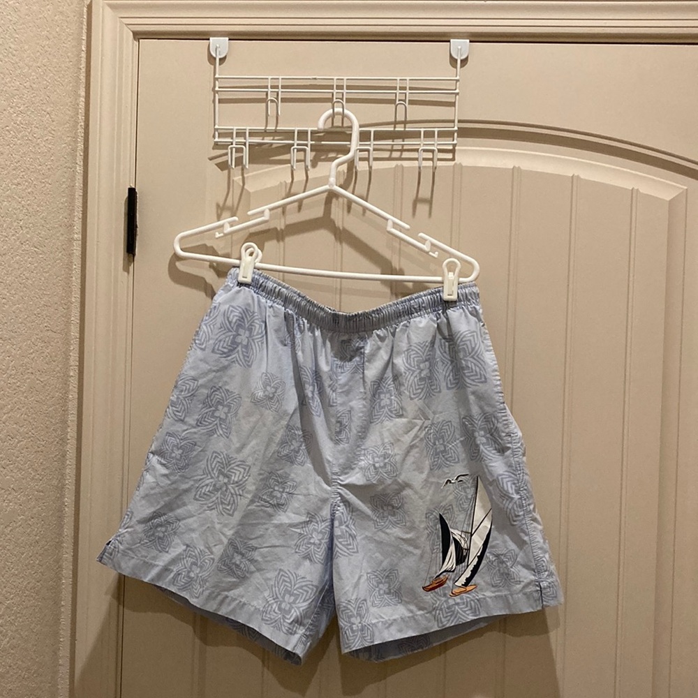 Roundtree & Yorke Men’s Size M Nautical Swimwear Trunks Elastic Waist Pockets